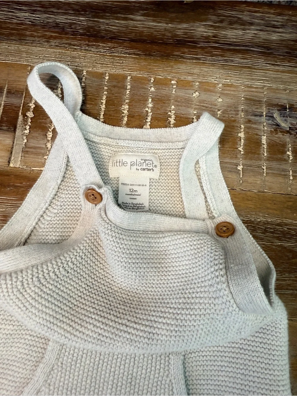 Little Planet by Carter's Organic Cotton Sweater Knit Button Tank Romper 12m